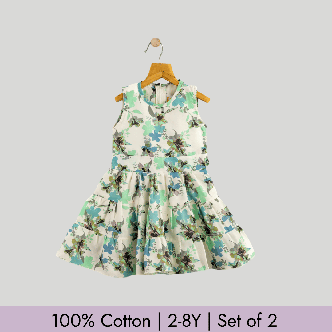 Todlerry Girls Frock | Pack of 2 |Soft & Breathable | 100% Cotton
