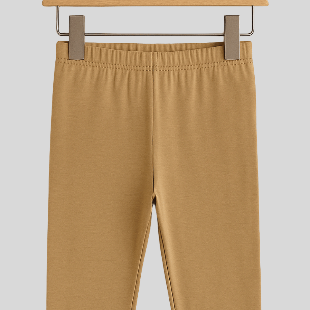 Girls Leggings Beige 100% Cotton
