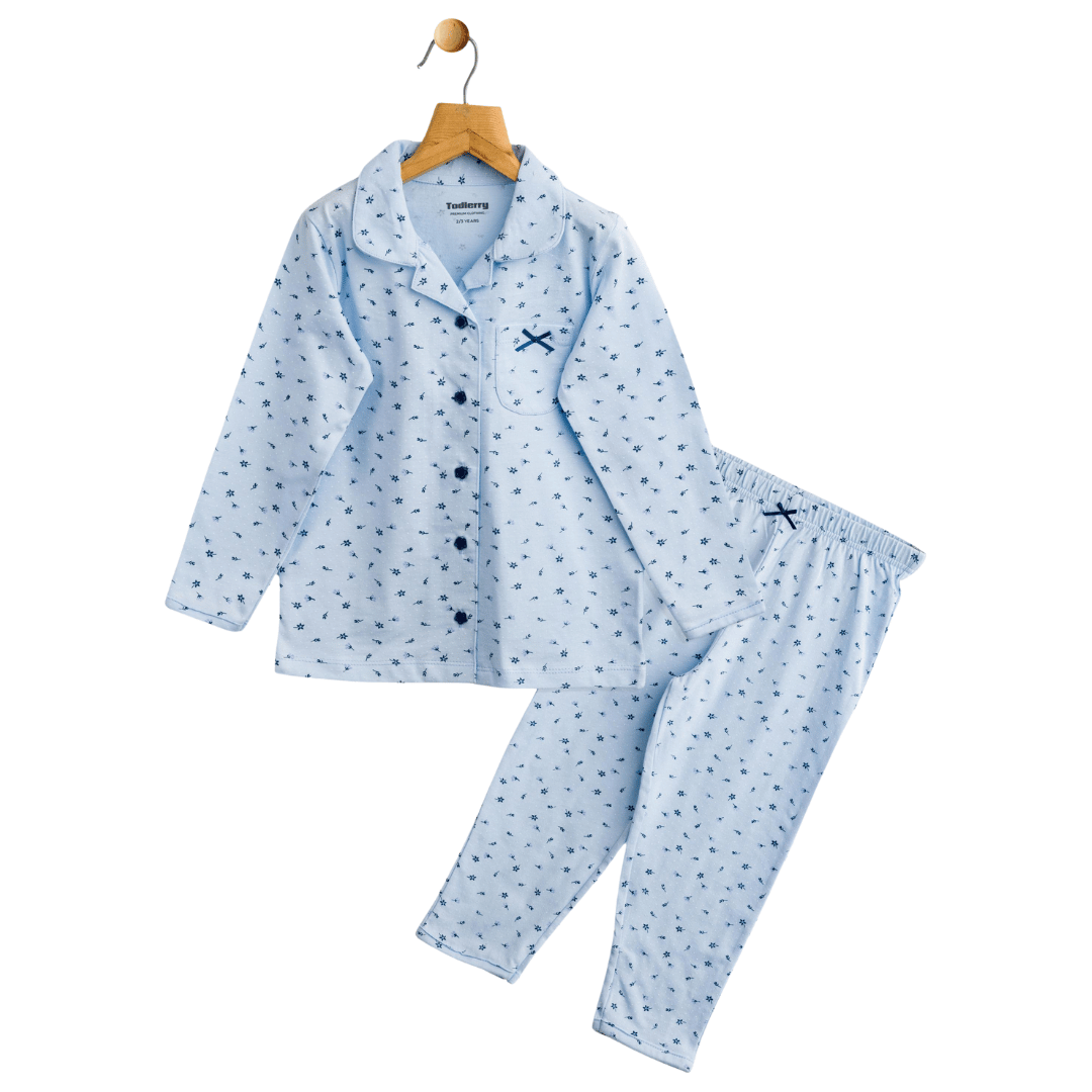 Todlerry Girls Night Suit | Set of 3 | Soft & Breathable | 100% Cotton