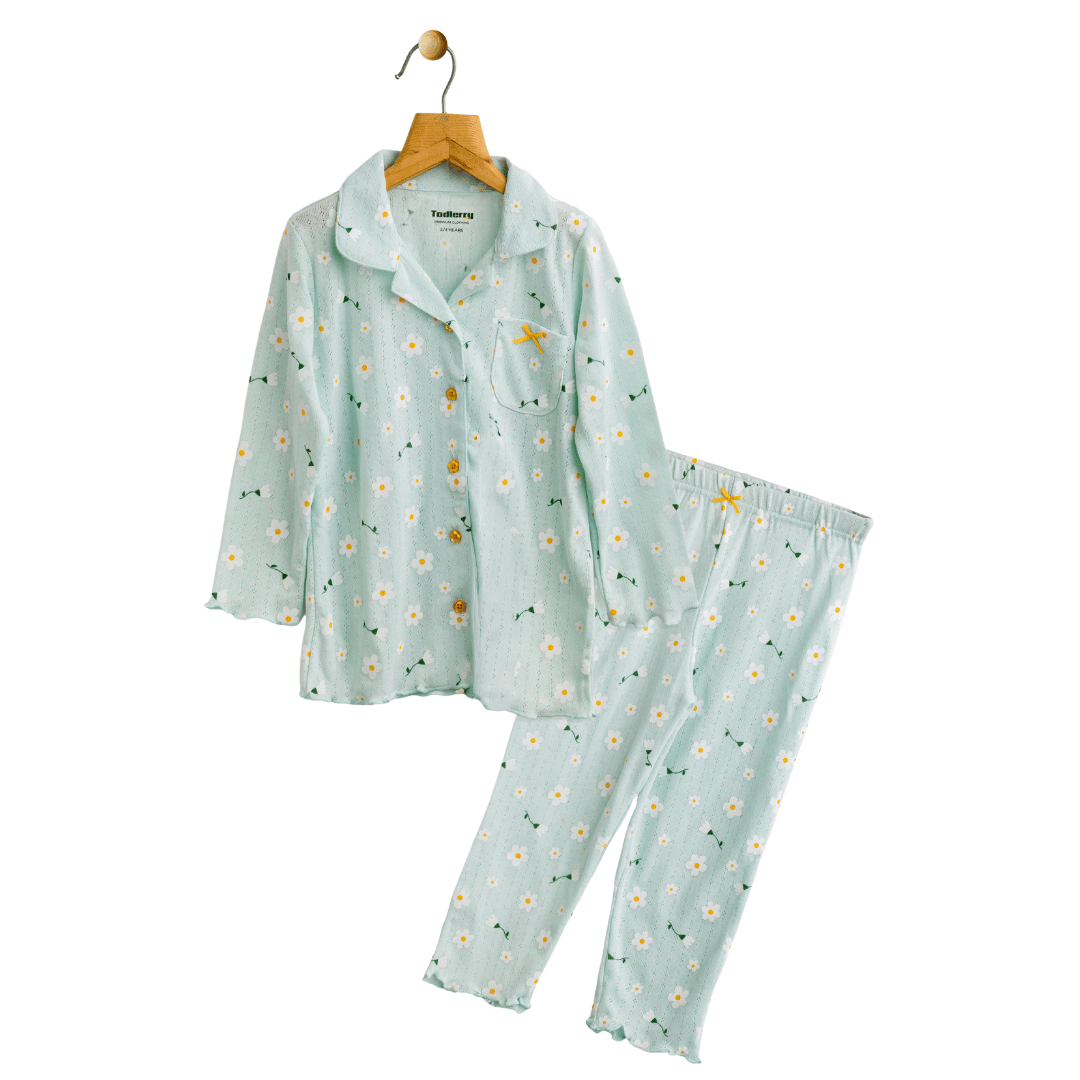 Todlerry Girl's Night Suit | Set of 2 | Soft & Breathable | 100% Cotton