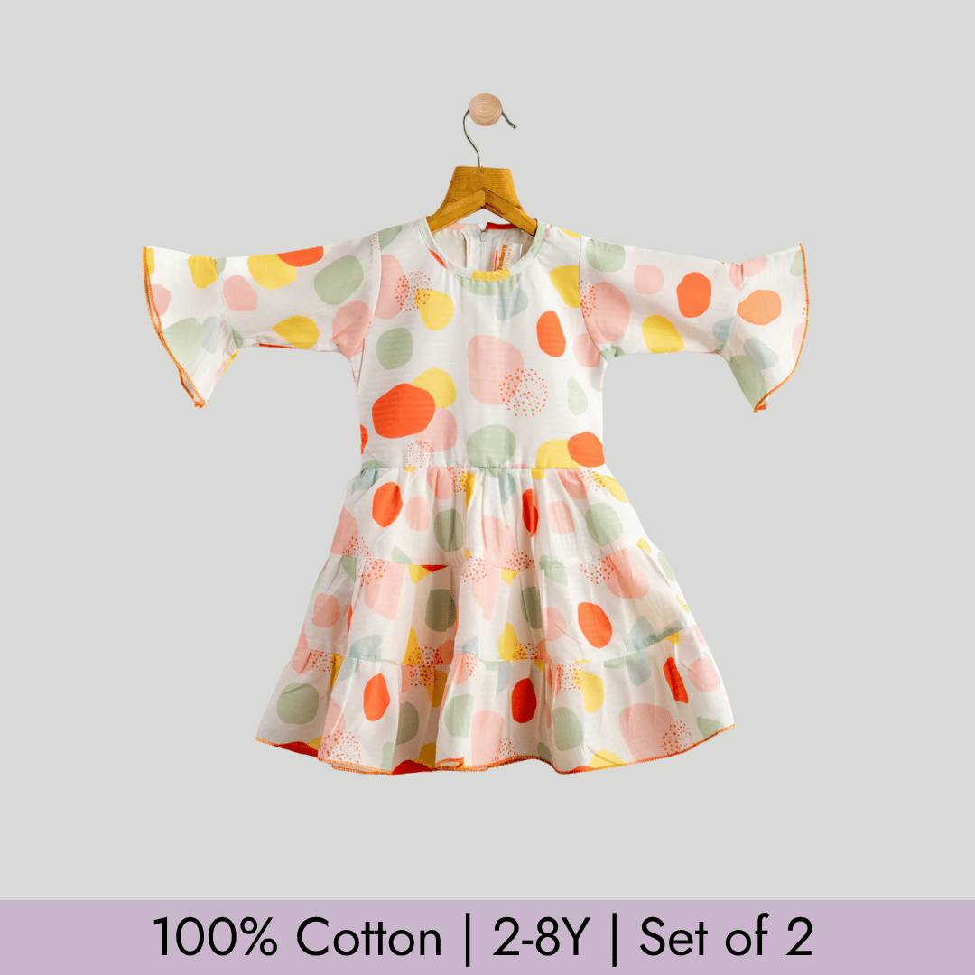 Todlerry Girls Frock | Pack of 2 |Soft & Breathable | 100% Cotton