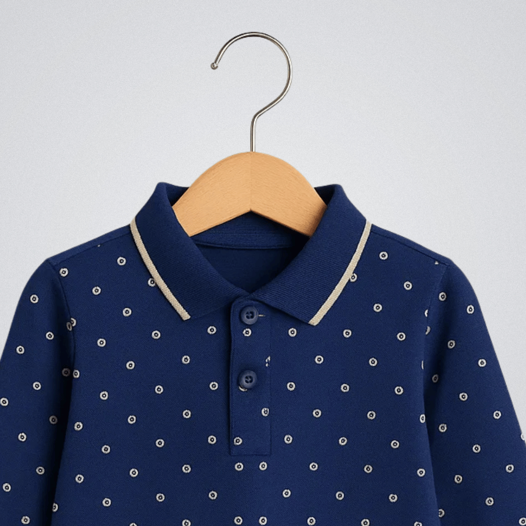 Todlerry Boys Cotton T-Shirt | Tiny Dots Navy | Soft & Breathable | 100% Cotton