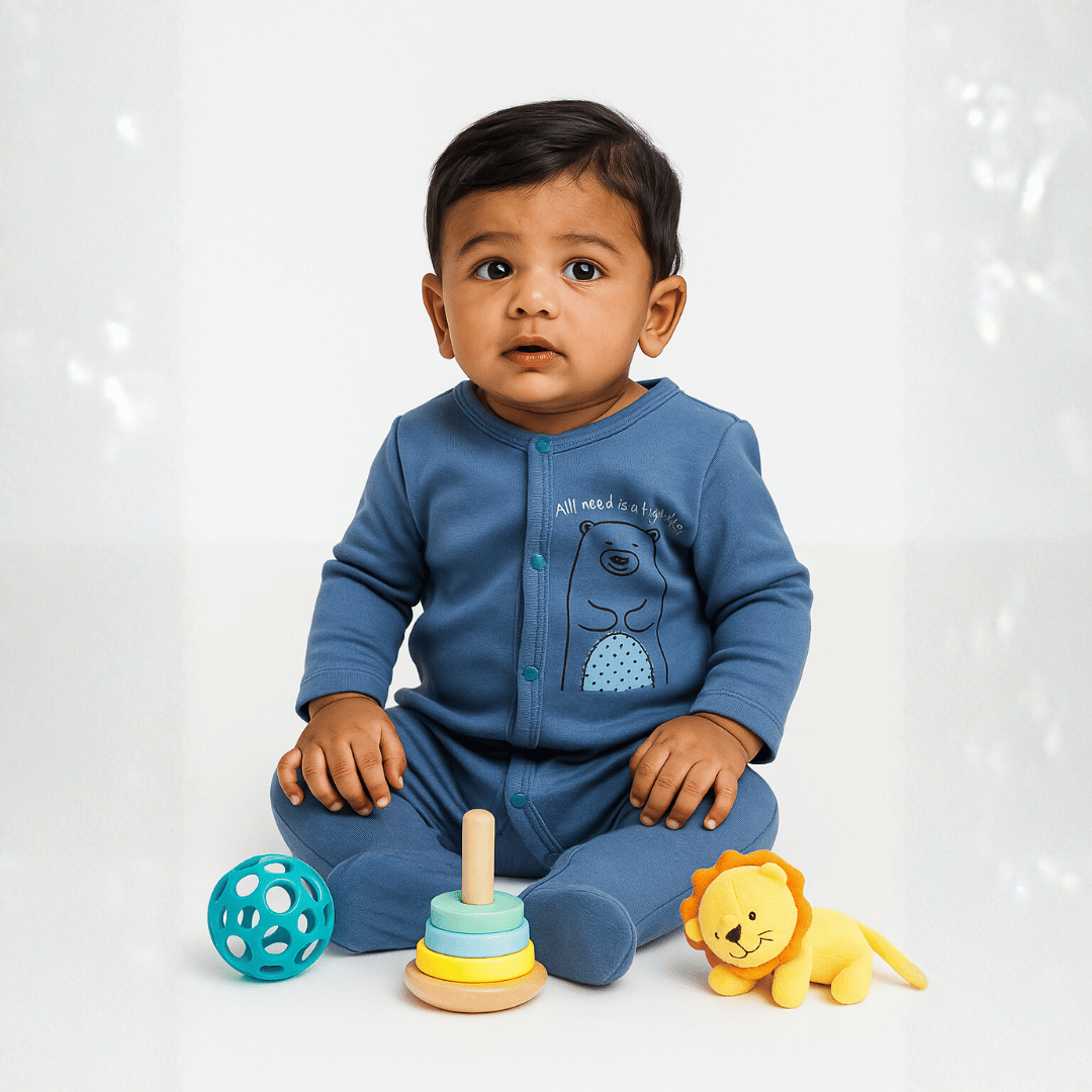 Todlerry Unisex Baby Rompers | Set of 2 | 100% Cotton