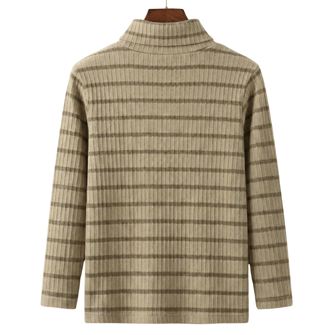 Unisex Beige High Neck T-Shirt