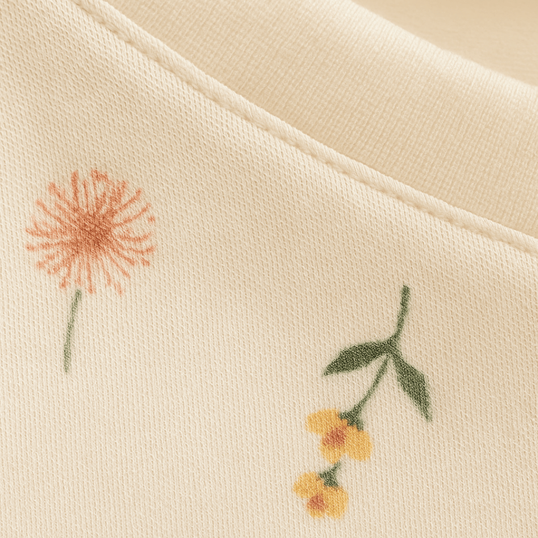 Todlerry Girls Cotton T-Shirt | White Cute Floral | Soft & Breathable | 100% Cotton