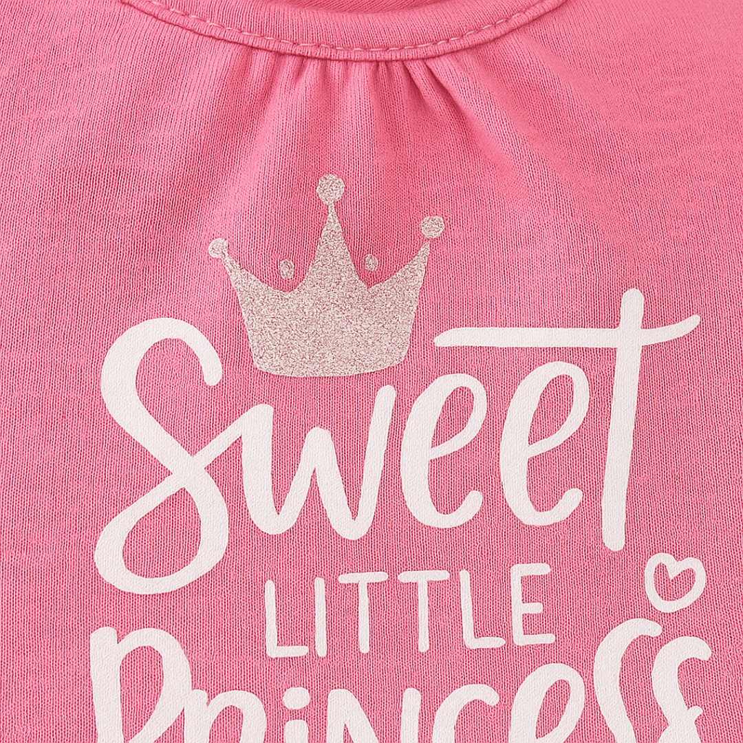 Todlerry Girls Cotton T-Shirt | Princess pink | Soft & Breathable | 100% Cotton