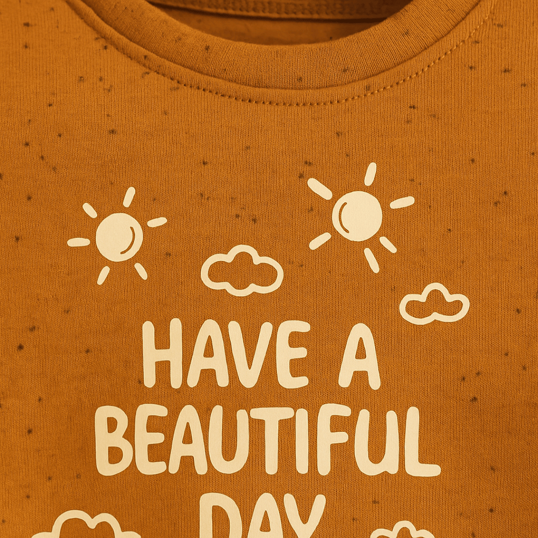 Todlerry Boys Cotton T-Shirt | Beautiful day Rusty Orange| Soft & Breathable | 100% Cotton