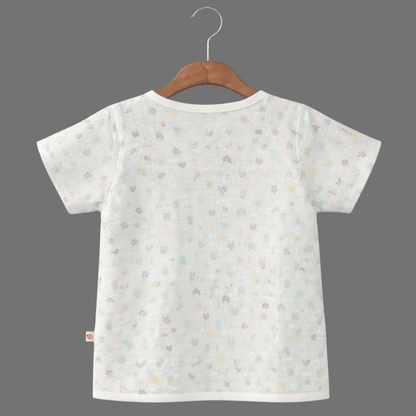 Unisex Comfy Cotton Tiny Arrows Jhabla With Soft Short Sleeve Button-Up