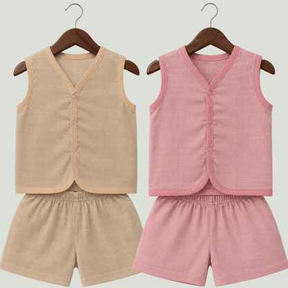 Soft Cotton Baby Jhabla & Shorts Set Combo sets