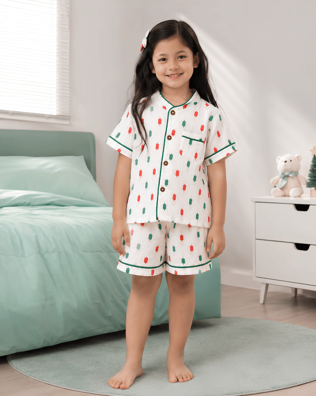 Todlerry 100% Cotton Kids Night Suit Set | Shirt & Shorts (4 Prints)