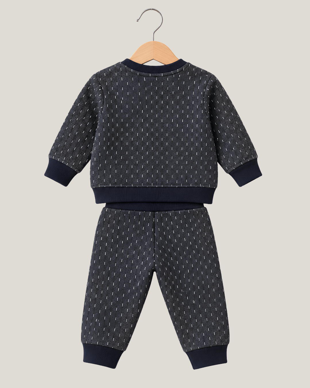 Todlerry Unisex Kids Winter Fleece Sweatshirt & Jogger Set - Navy