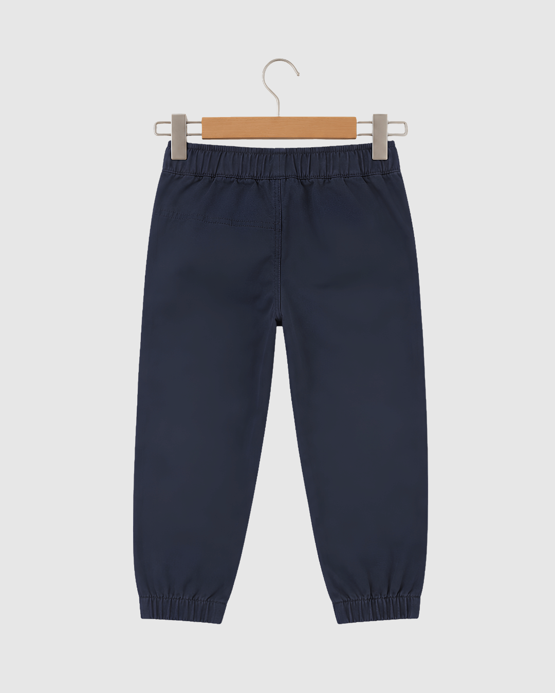 Kids Navy Blue Pull-On Cotton Pants | Boys Jogger Style Chinos