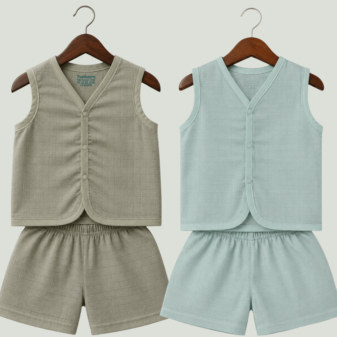 Soft Cotton Baby Jhabla & Shorts Set Combo sets