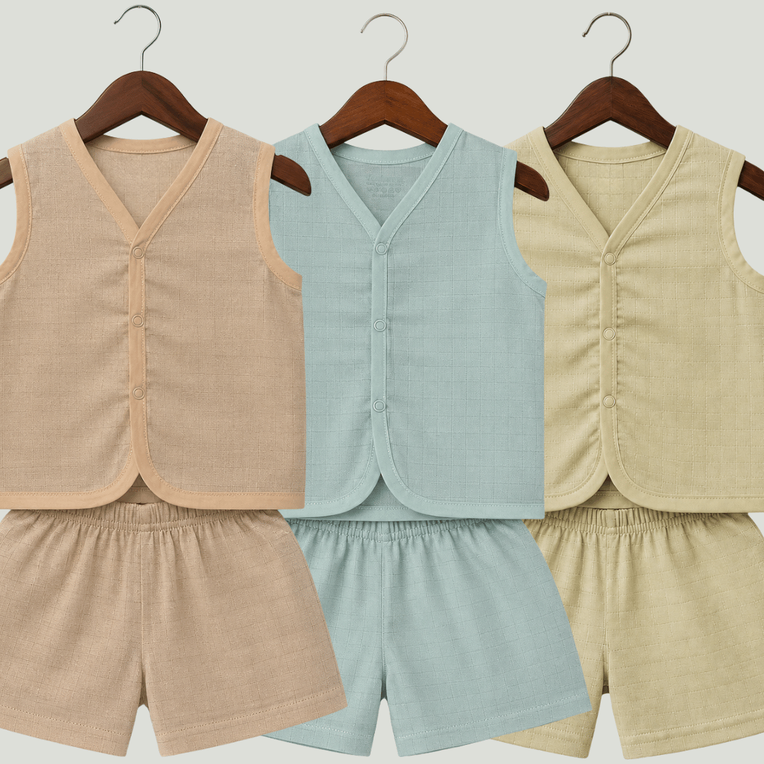 Soft Cotton Baby Jhabla & Shorts Set Combo sets