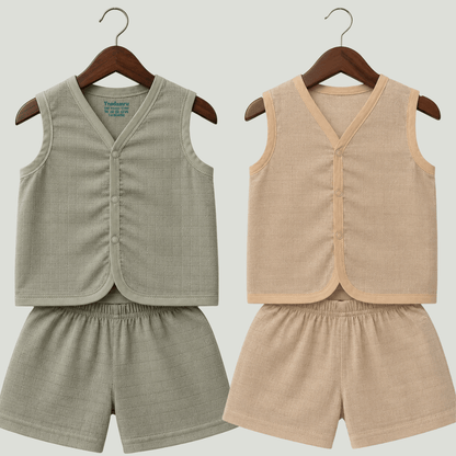 Soft Cotton Baby Jhabla & Shorts Set Combo sets