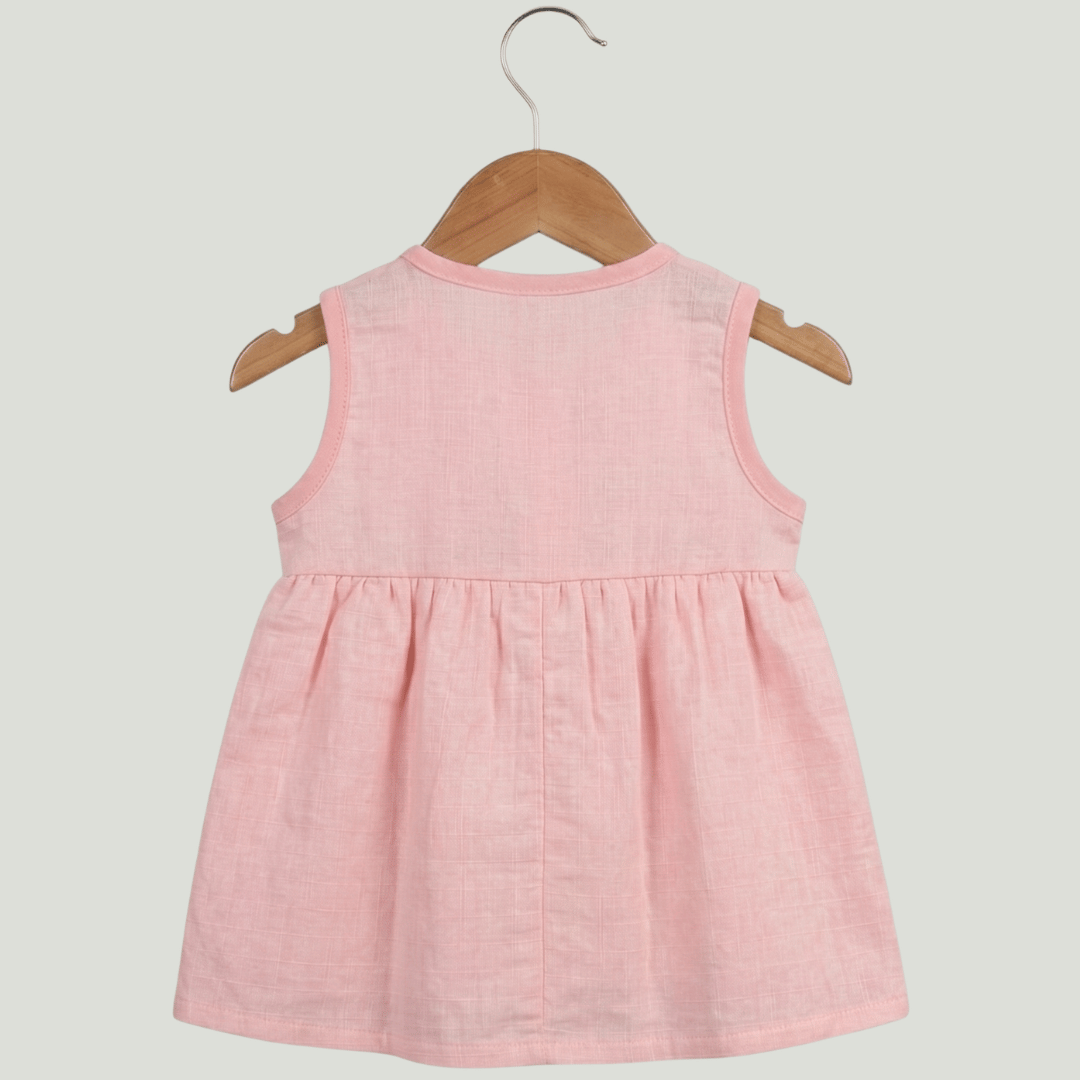 Premium Muslin Sleeveless Frock – 100% Organic Cotton Baby Dress