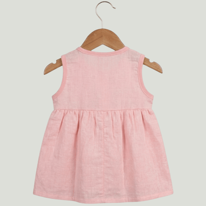 Premium Muslin Sleeveless Frock – 100% Organic Cotton Baby Dress