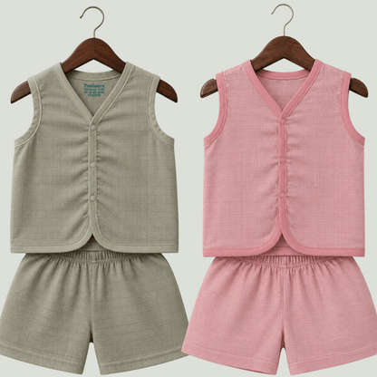Soft Cotton Baby Jhabla & Shorts Set Combo sets