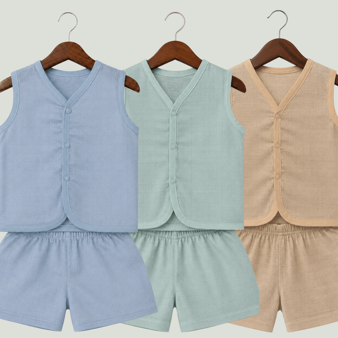 Soft Cotton Baby Jhabla & Shorts Set Combo sets
