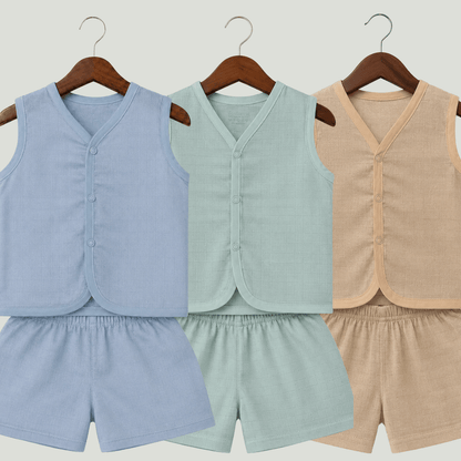 Soft Cotton Baby Jhabla & Shorts Set Combo sets