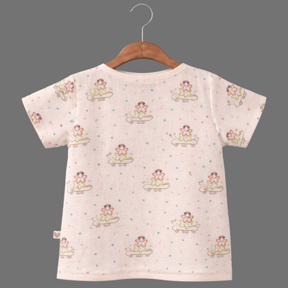 Unisex Comfy Cotton Jhabla With Soft Short Sleeve Button-Up