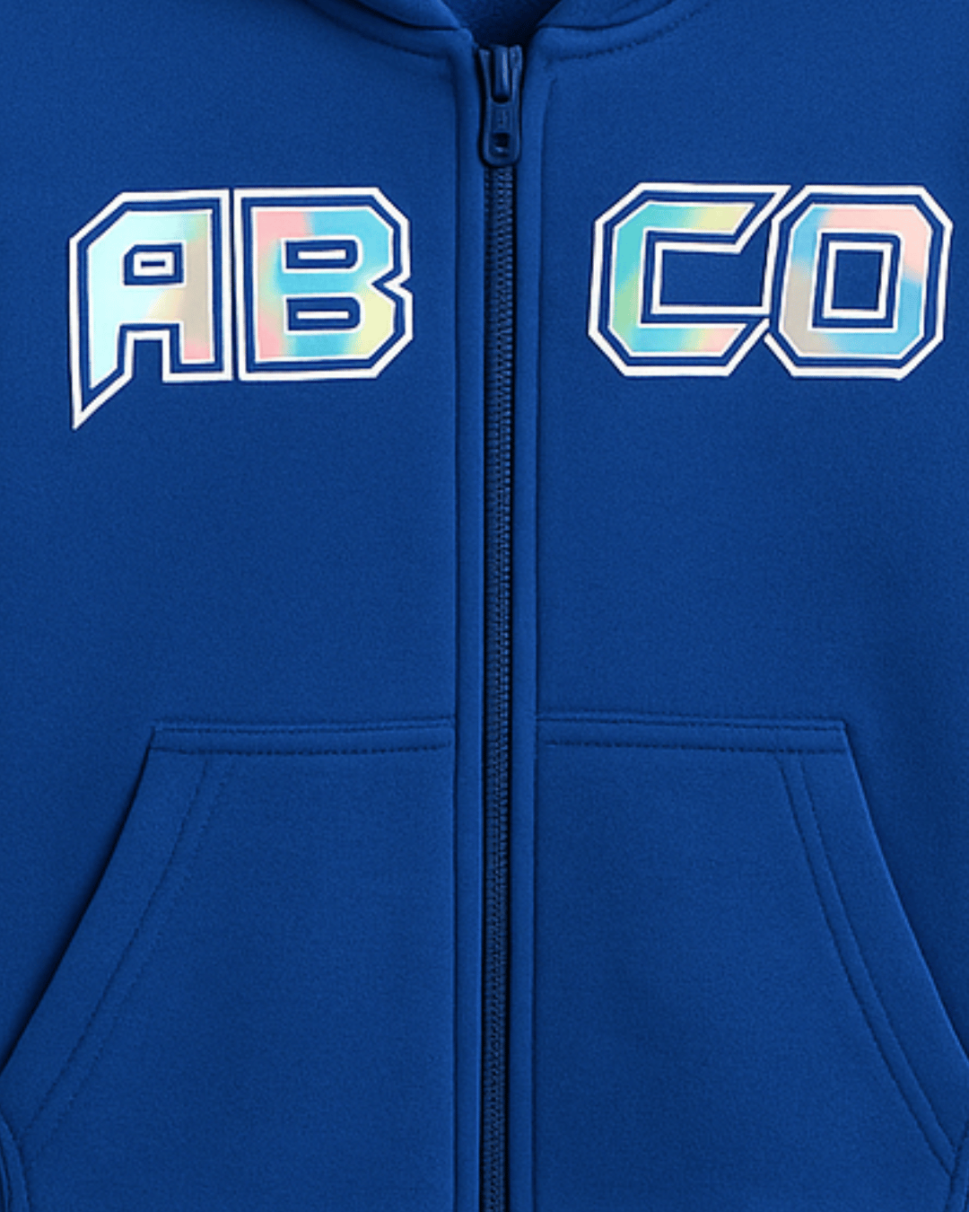 Blue Full Sleeve Hoodie with Front Zipper for Kids 100% Cotton