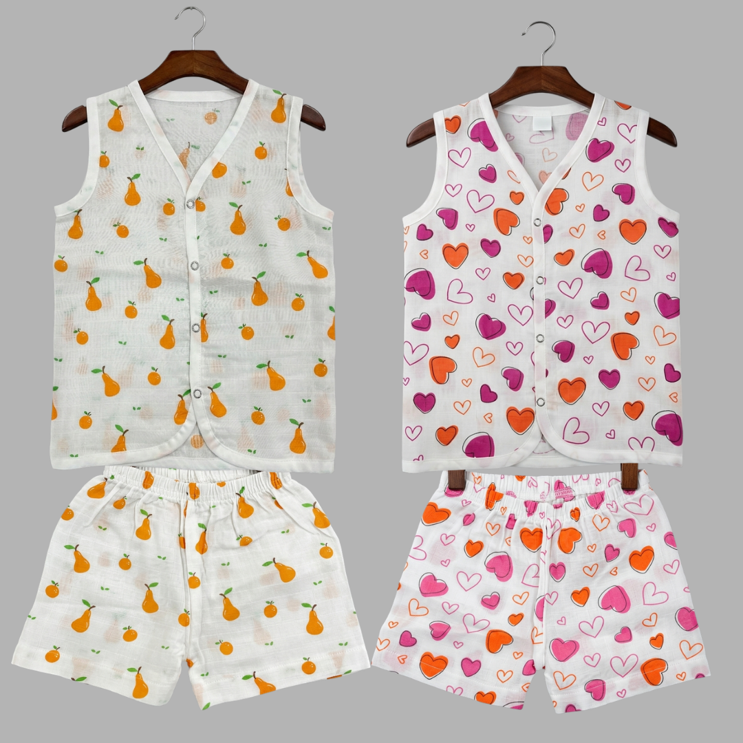 Summer Cotton Snap Up Jhabla & Shorts Set (Set of 2)