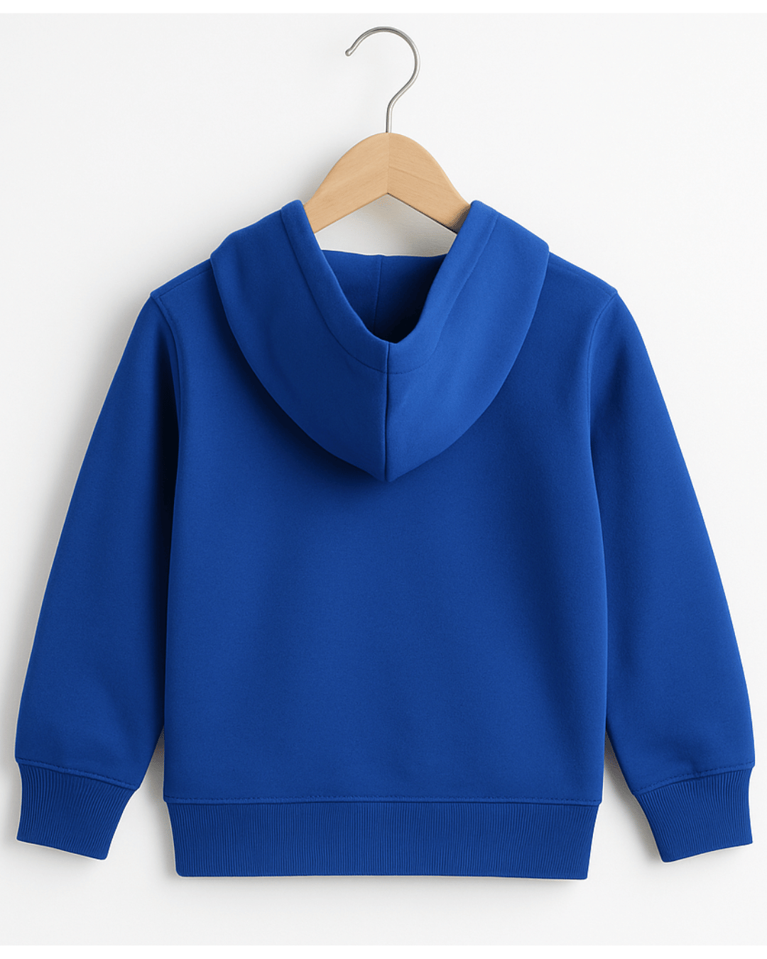 Blue Full Sleeve Hoodie with Front Zipper for Kids 100% Cotton