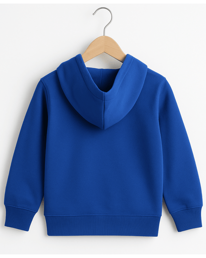 Blue Full Sleeve Hoodie with Front Zipper for Kids 100% Cotton