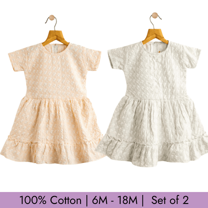 Todlerry Girls Frock | Pack of 2 |Soft & Breathable | 100% Cotton