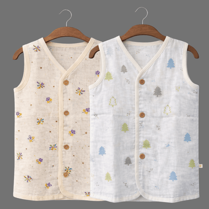 Unisex Soft Cotton Sleeveless Jhabla for Babies Combo sets