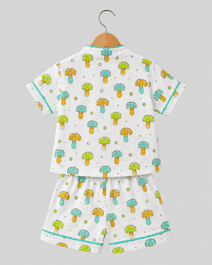 Todlerry 100% Cotton Kids Night Suit Set | Shirt & Shorts (4 Prints)