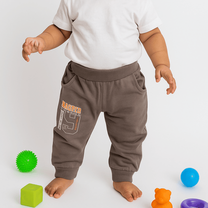 Todlerry Baby Joggers | logo Print | Pack of 2 |Soft & Breathable | 100% Cotton