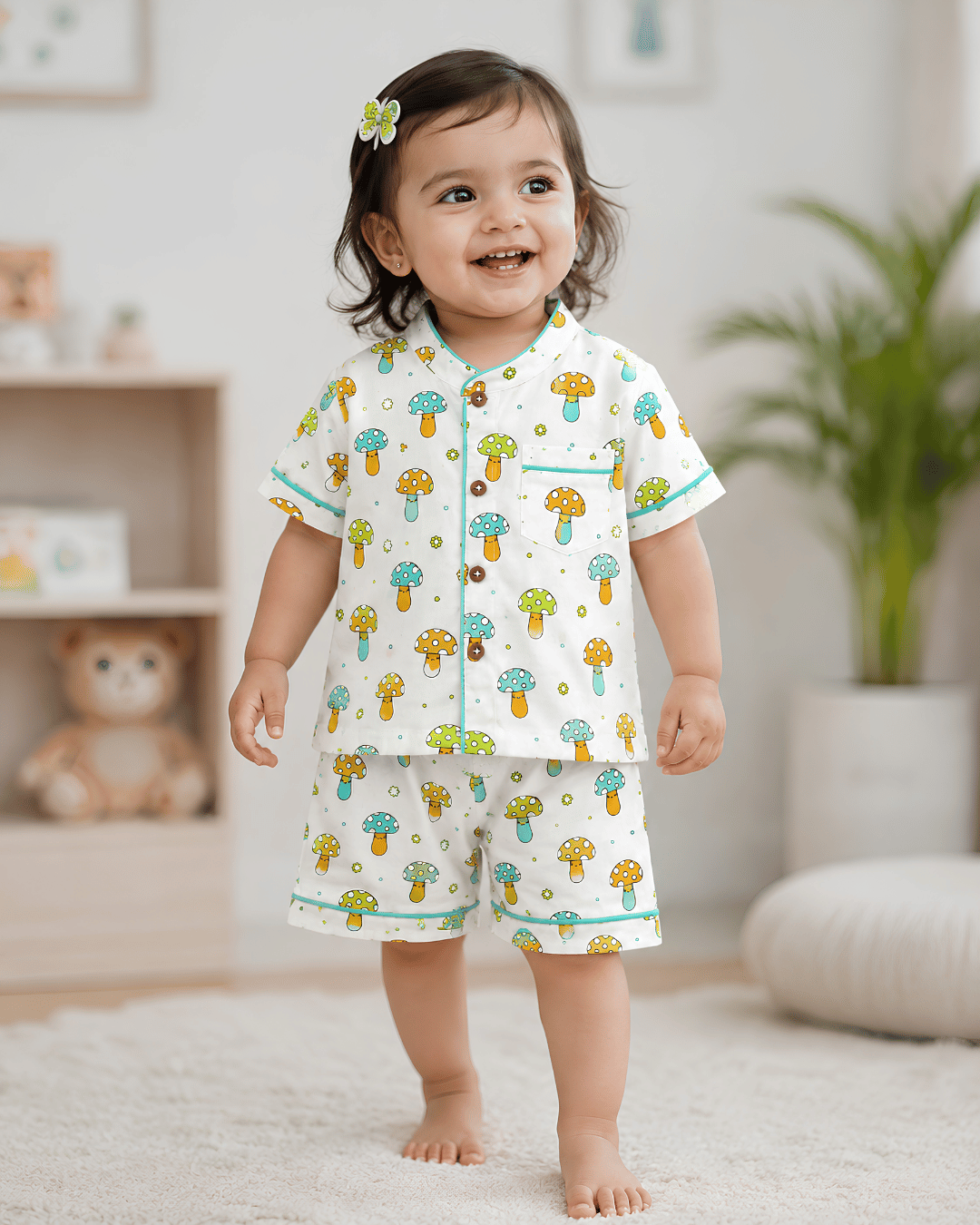 Todlerry 100% Cotton Kids Night Suit Set | Shirt & Shorts (4 Prints)