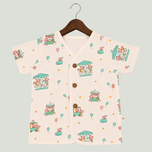 Unisex Comfy Cotton Pastel Carnival Bear Jhabla