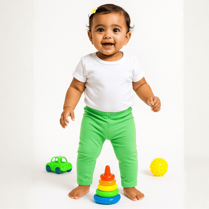 Todlerry Girls Leggings | Pista Green | 100% Cotton