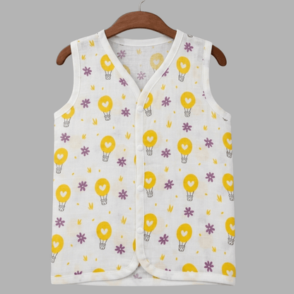 Summer Cotton Snap Up Jhabla & Shorts Set