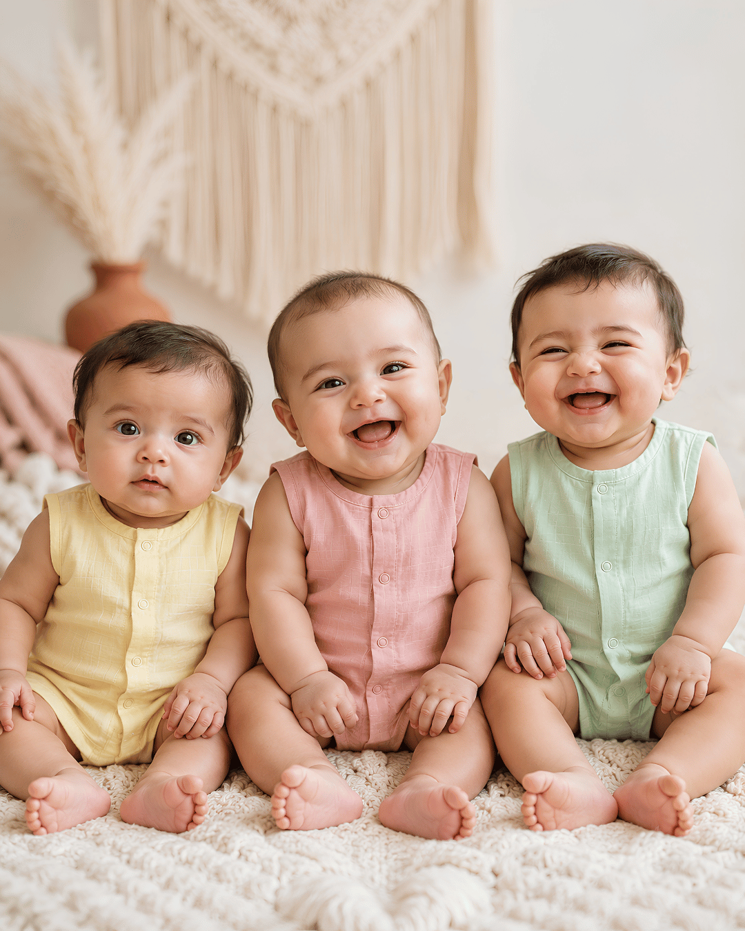 Premium Muslin Sleeveless Jabla for Babies (Pack of 3) – 100% Organic Cotton Infant Vest