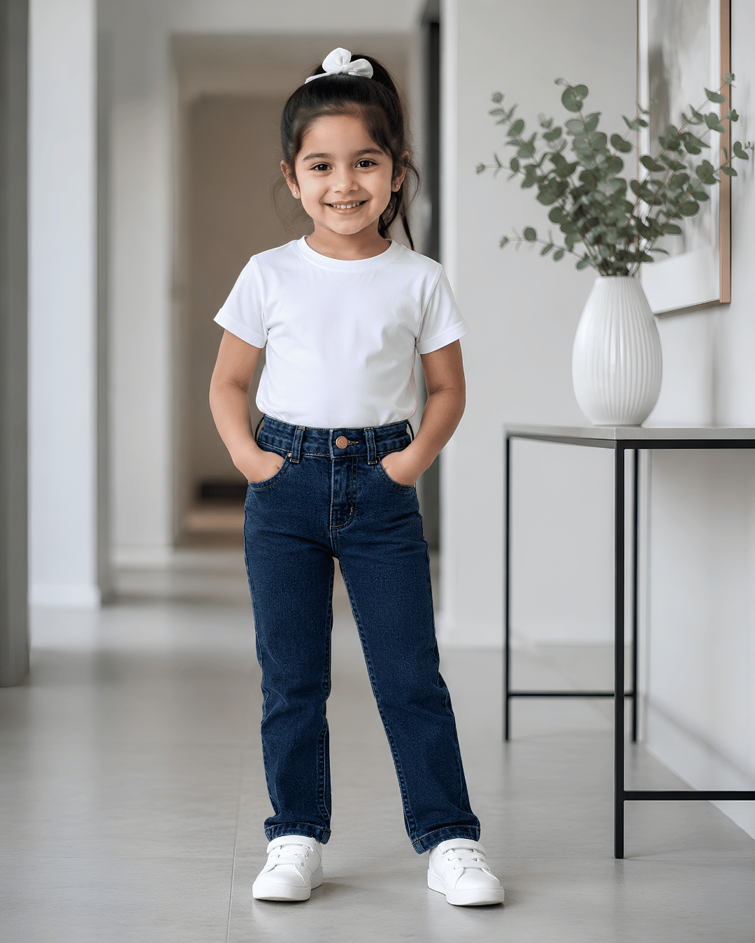 Classic Comfort Fit Kids Dark Blue Denim Jeans