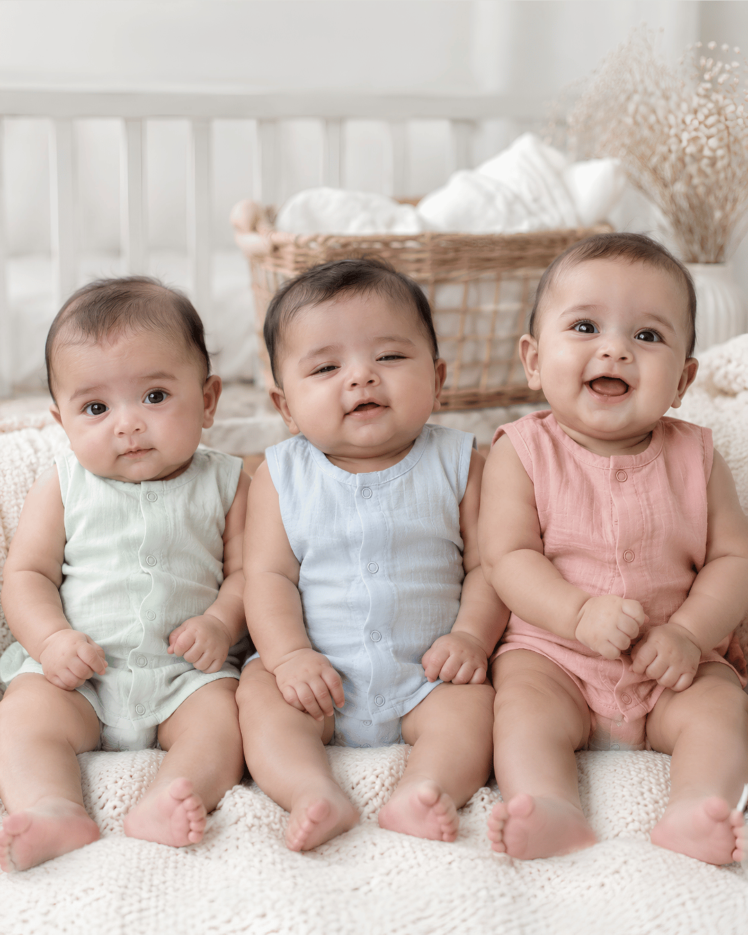 Premium Muslin Sleeveless Jabla for Babies (Pack of 3) – 100% Organic Cotton Infant Vest