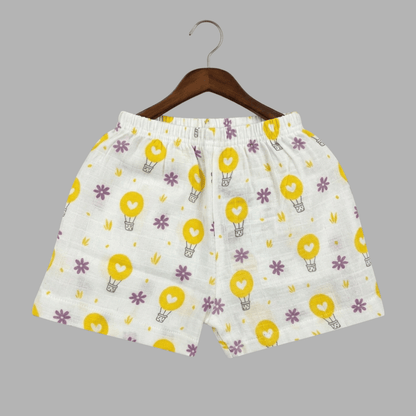 Summer Cotton Snap Up Jhabla & Shorts Set