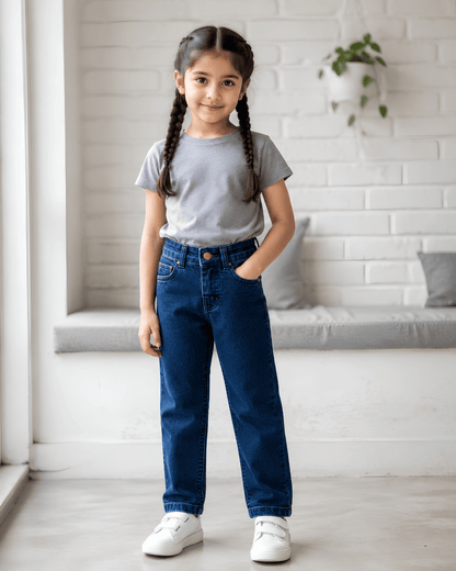 Classic Comfort Fit Kids Denim Jeans | Durable Everyday Play Joggers
