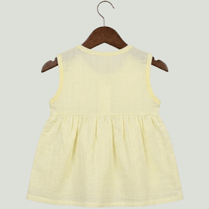 Premium Muslin Sleeveless Frock – 100% Organic Cotton Baby Dress