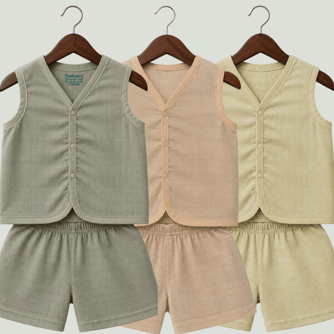 Soft Cotton Baby Jhabla & Shorts Set Combo sets