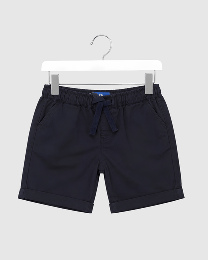Kids Navy Blue Pure Cotton Shorts | Boys Casual Summer Trousers
