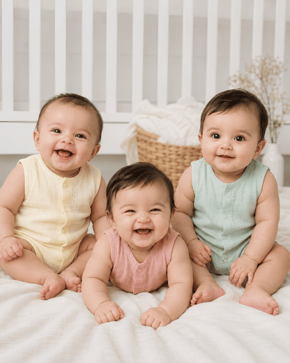 Premium Muslin Sleeveless Jabla for Babies (Pack of 3) – 100% Organic Cotton Infant Vest