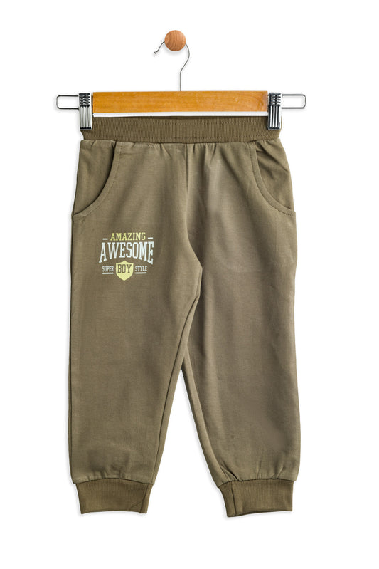 Olive Green Joggers for Kids | 100% Cotton