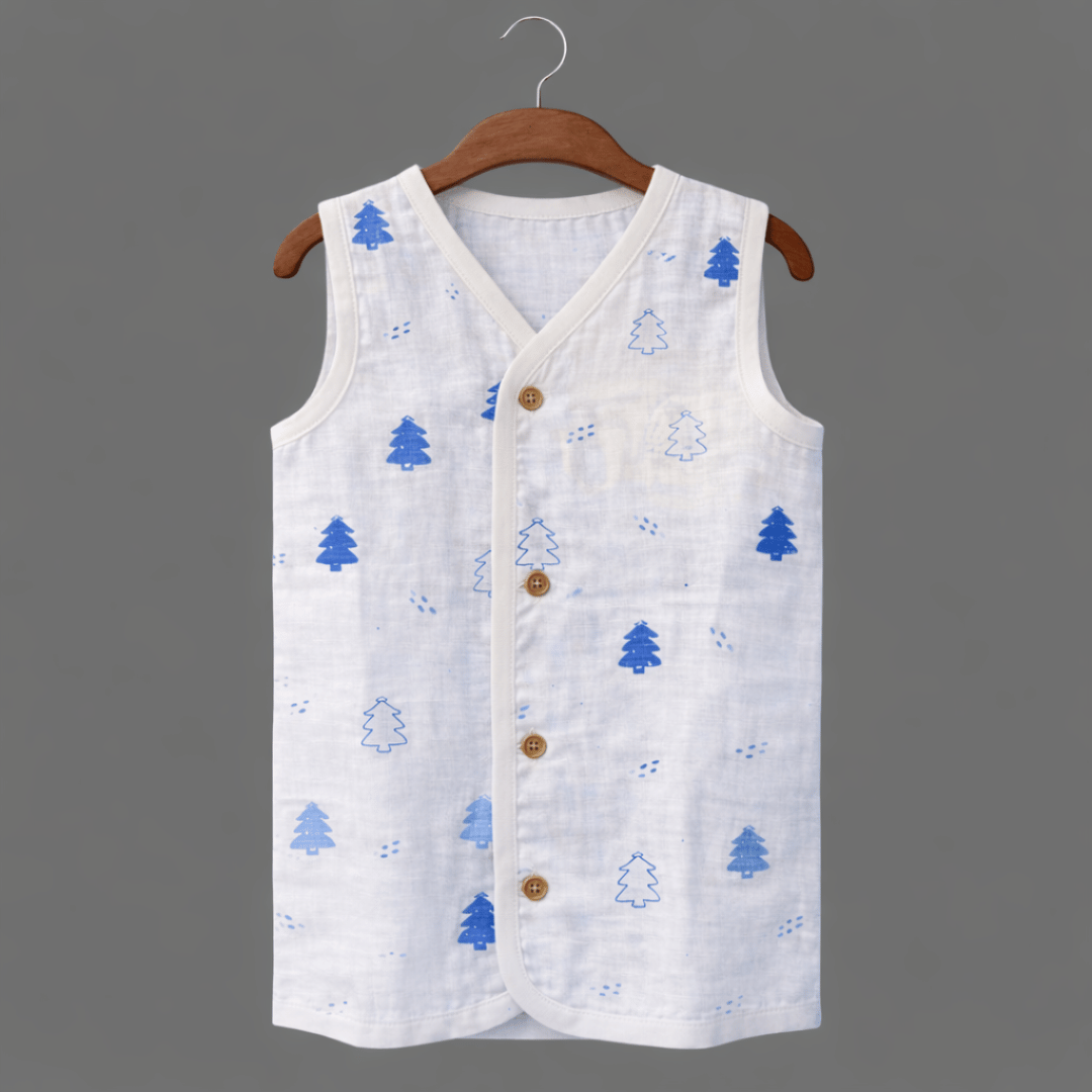 Unisex Soft Cotton Sleeveless Jhabla for Babies