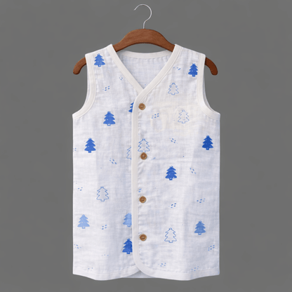Unisex Soft Cotton Sleeveless Jhabla for Babies