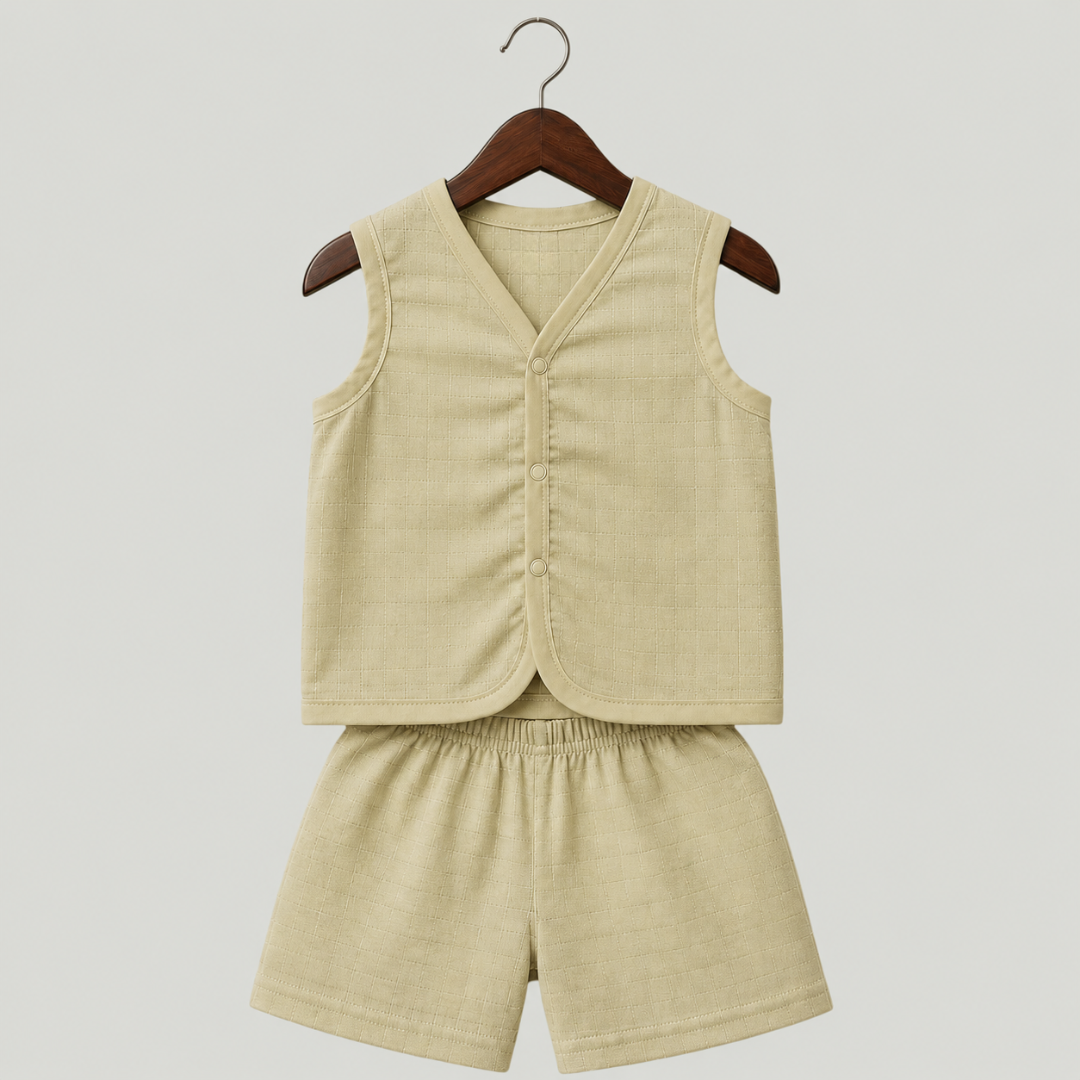 Soft Cotton Baby Jhabla & Shorts Set